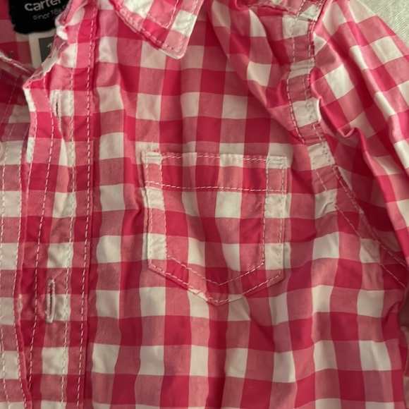 Pink gingham button down - Picture 3 of 5